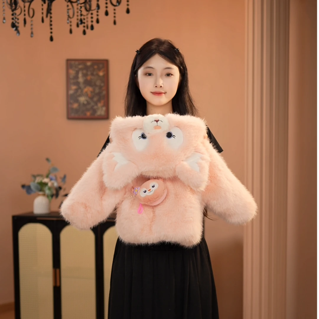 MRY儿童冬款毛绒毛茸茸萌宝小水龙草草冬季保暖短款加厚外套