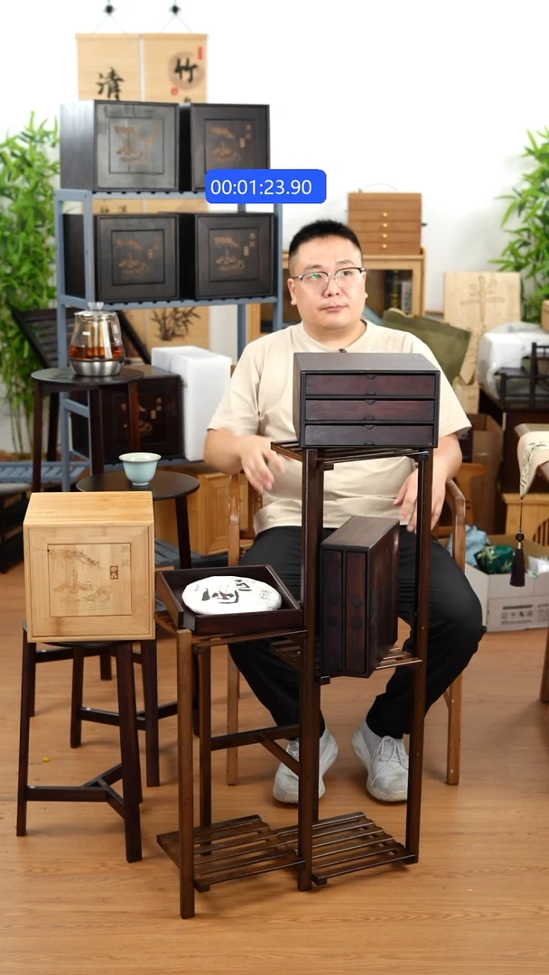 竹楠竹三层茶品盒子