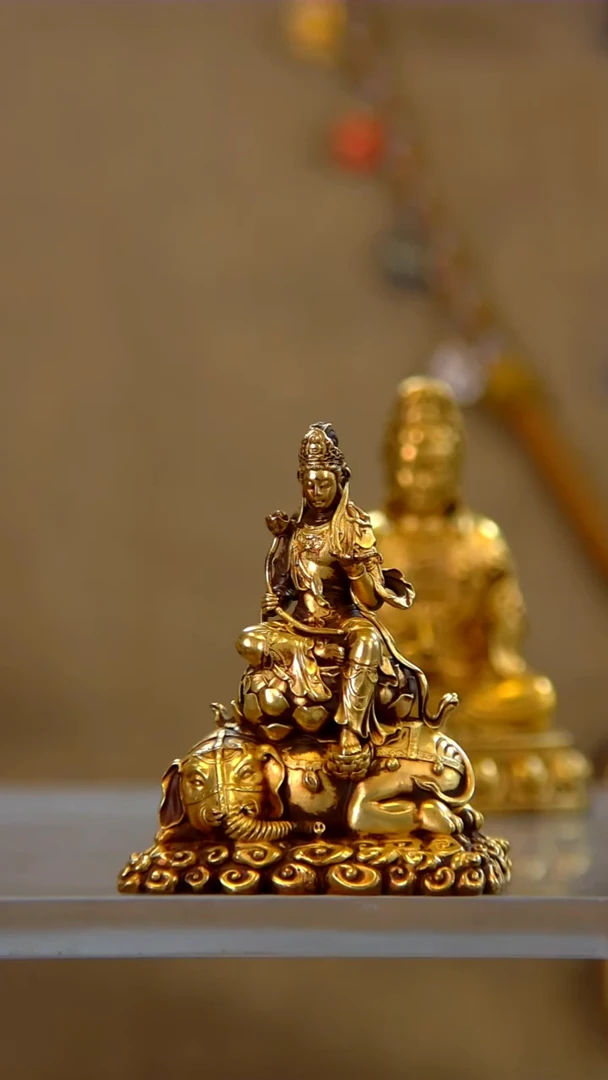 普贤菩萨铜鎏金1111
