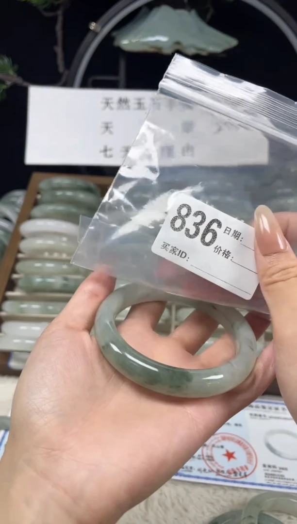 未镶嵌手镯石英质玉（天山翠）836