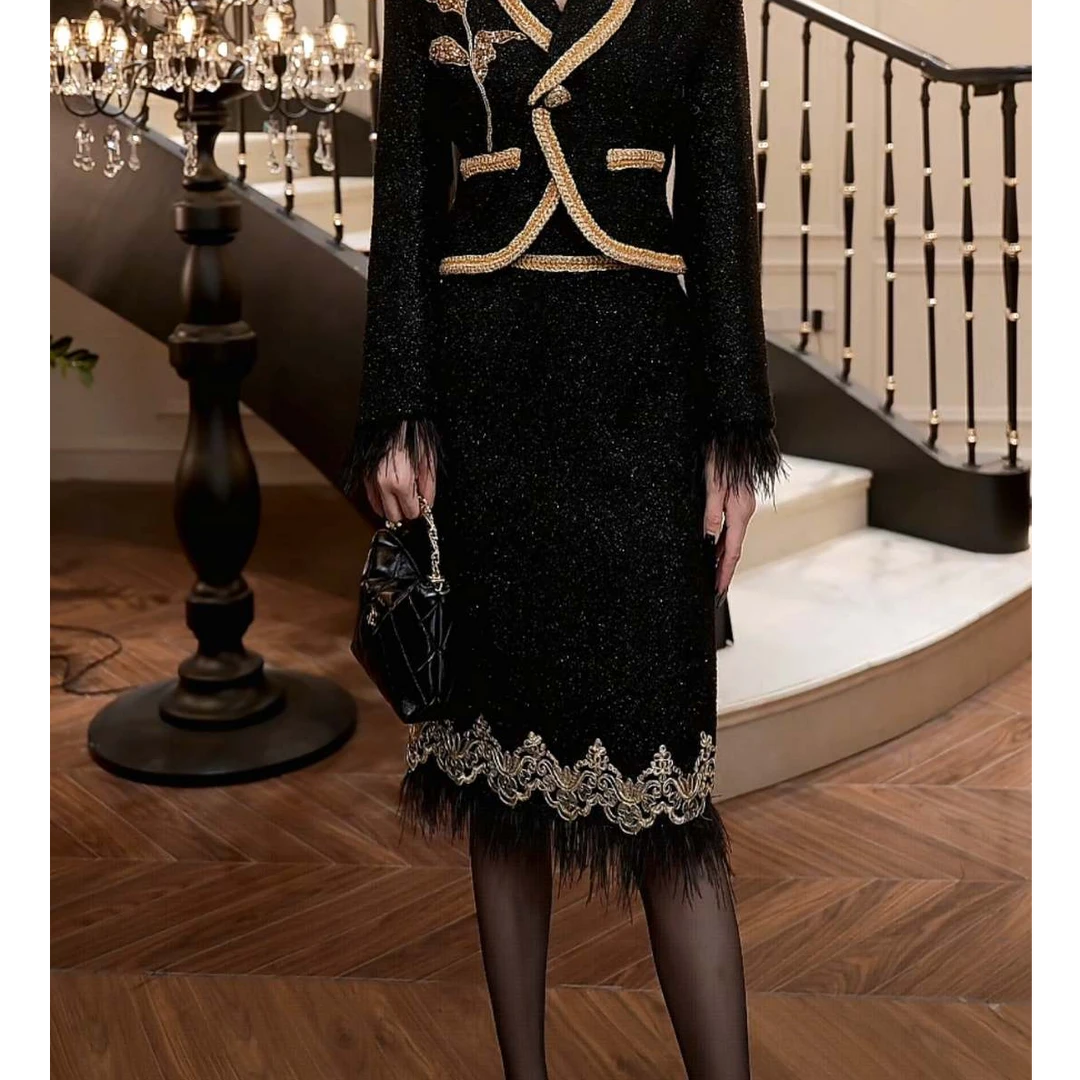 【FUNANI】 轻奢法式高级感重工原创设计感 裙子 X2530247B