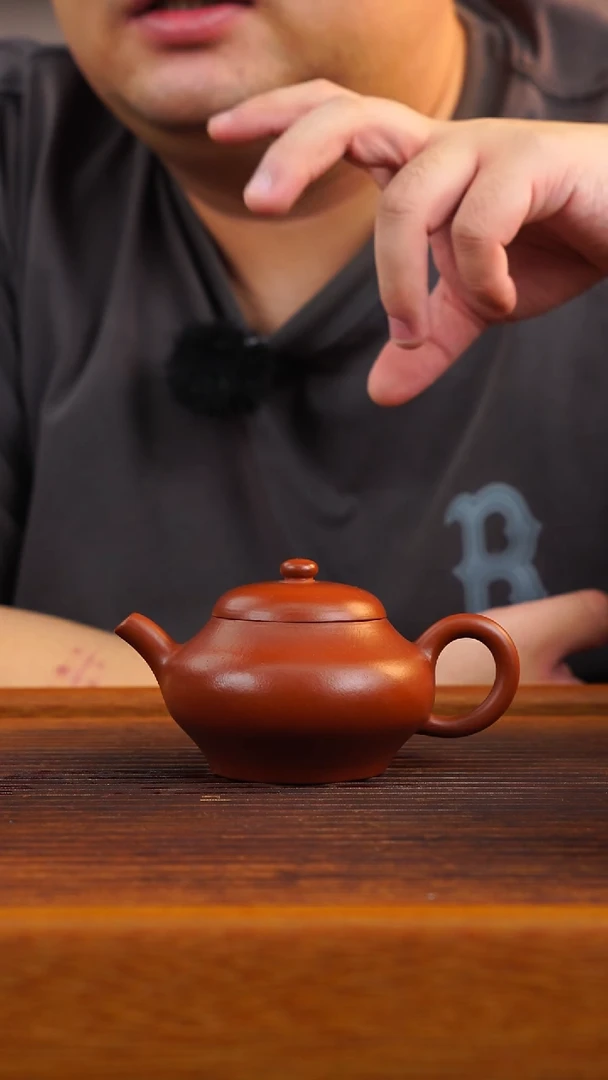 茶壶紫砂12 朱泥扁宫灯 一勺底少山