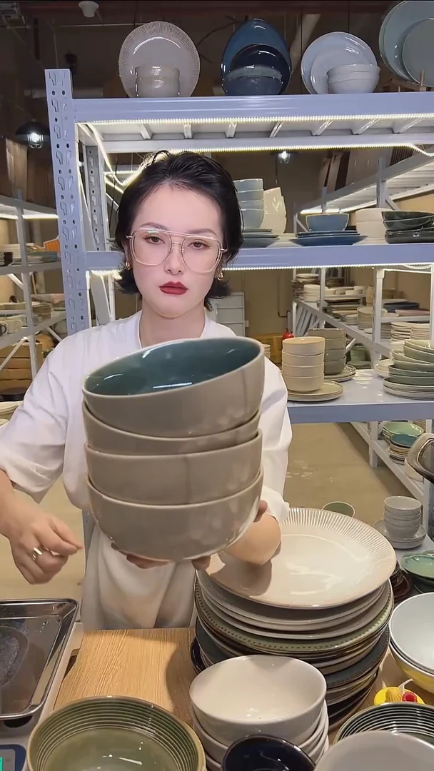 瓷208外贸尾货高温釉下彩陶瓷餐具默认微瑕