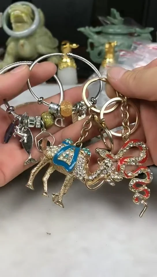 钛钢天然锆石挂件挂件打包