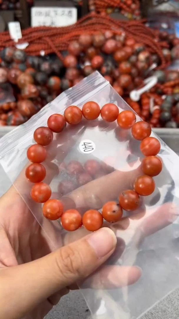南红玛瑙手串未镶嵌11+