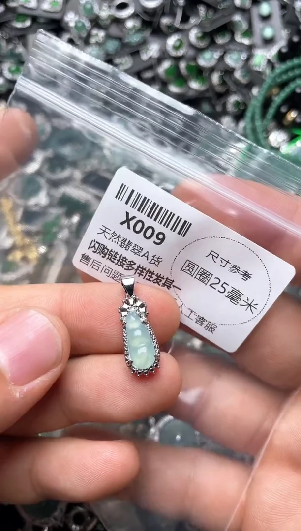 翡翠未镶嵌颈饰X009吊坠