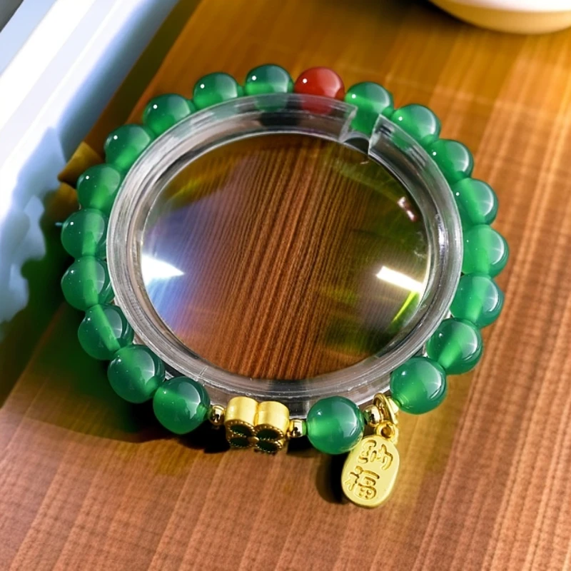 天然绿玛瑙手串~ 国潮风~福运连连绿玛瑙手串MN000180002