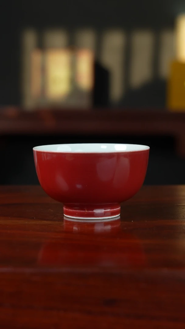 祖传窑真柴窑传承400年宣德红主人杯