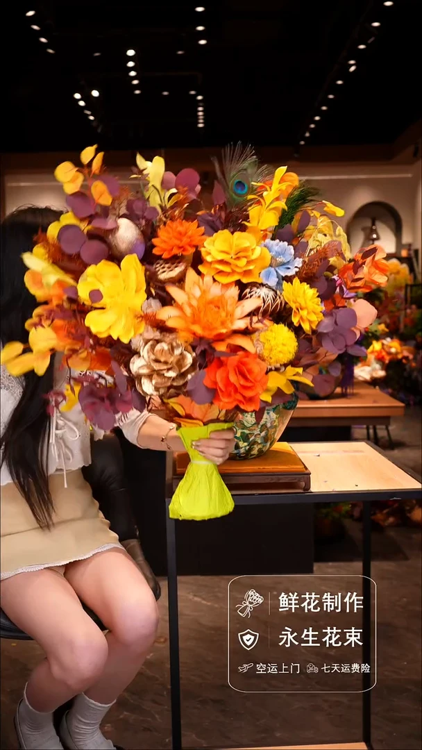 瓶琉璃手工花器花束空运包邮送货上门-以图片为准