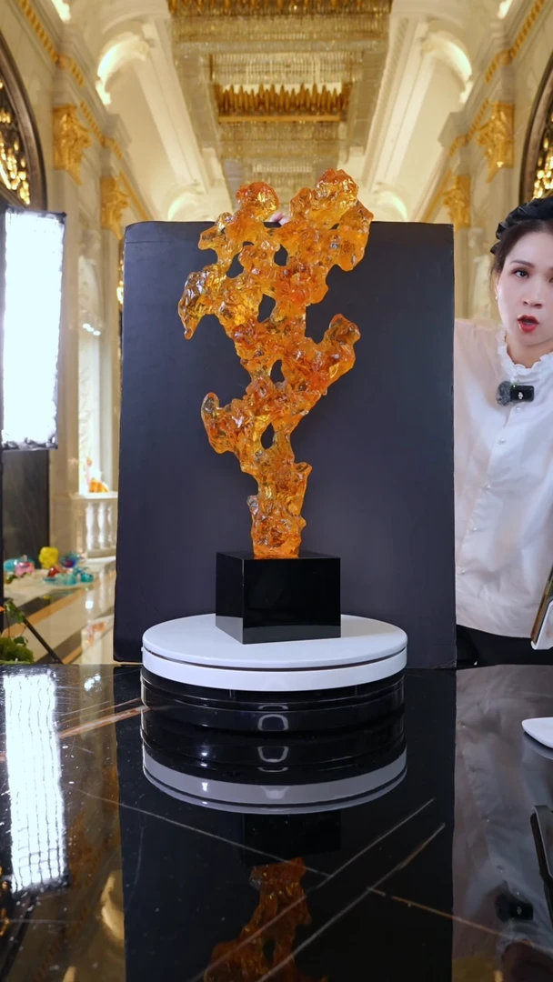 摆件AJ1212467太湖石+黑底座15*12