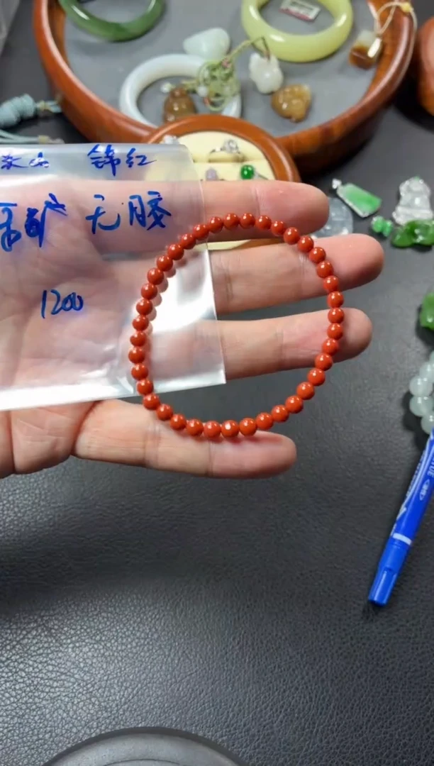 未镶嵌手串南红玛瑙js03 5mm保山锦红原矿手串