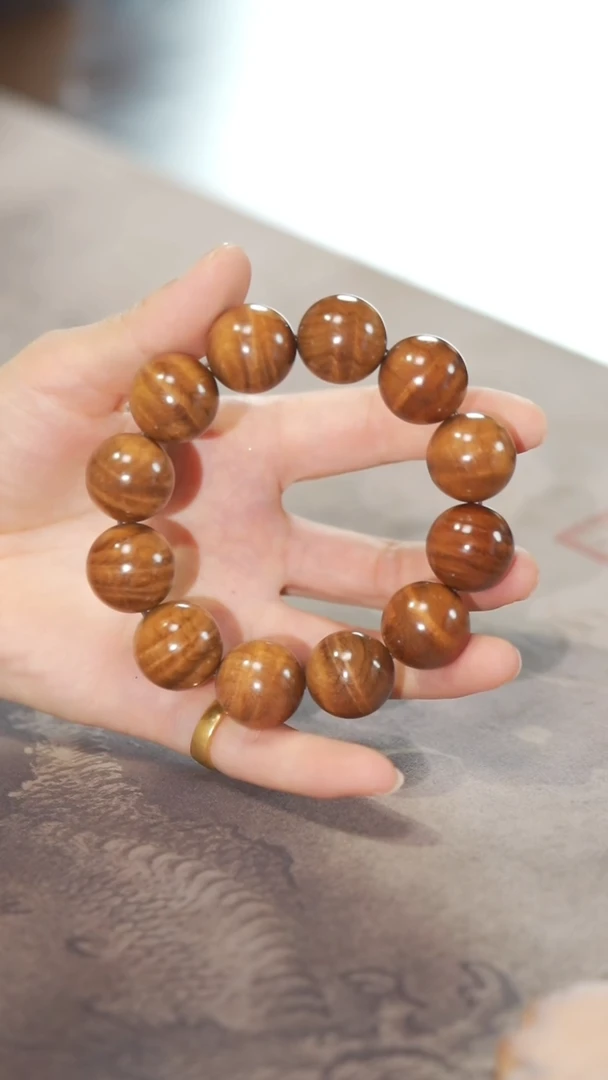 金丝楠195号水波纹20mm手串