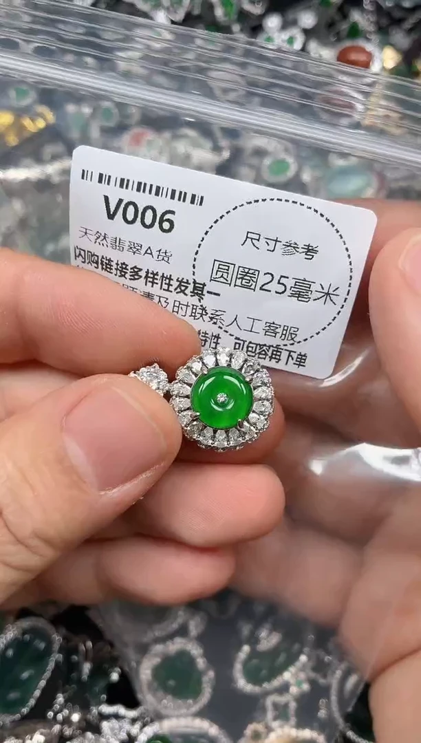 翡翠未镶嵌颈饰V006吊坠