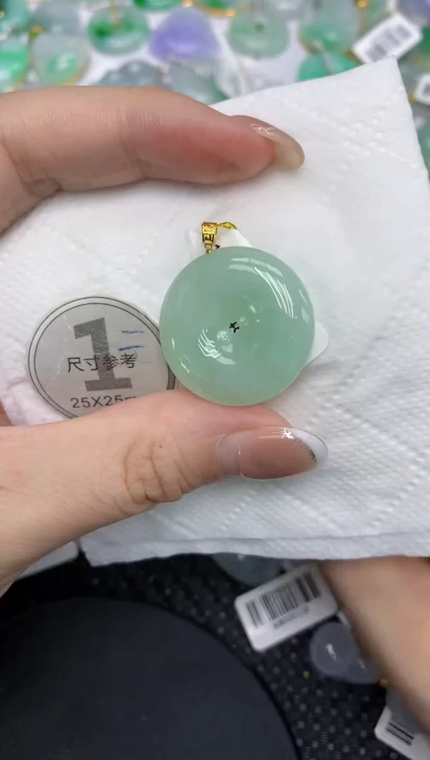 颈饰18K金镶嵌翡翠1111111