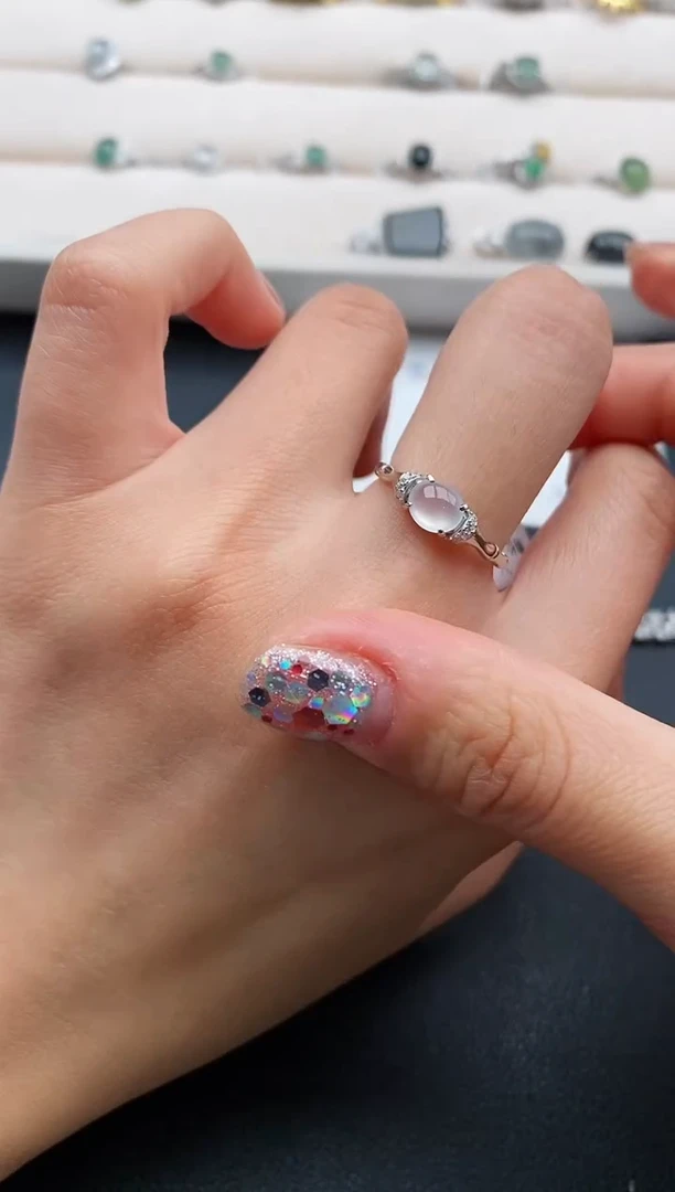 银S925镶嵌戒指翡翠7777777+3