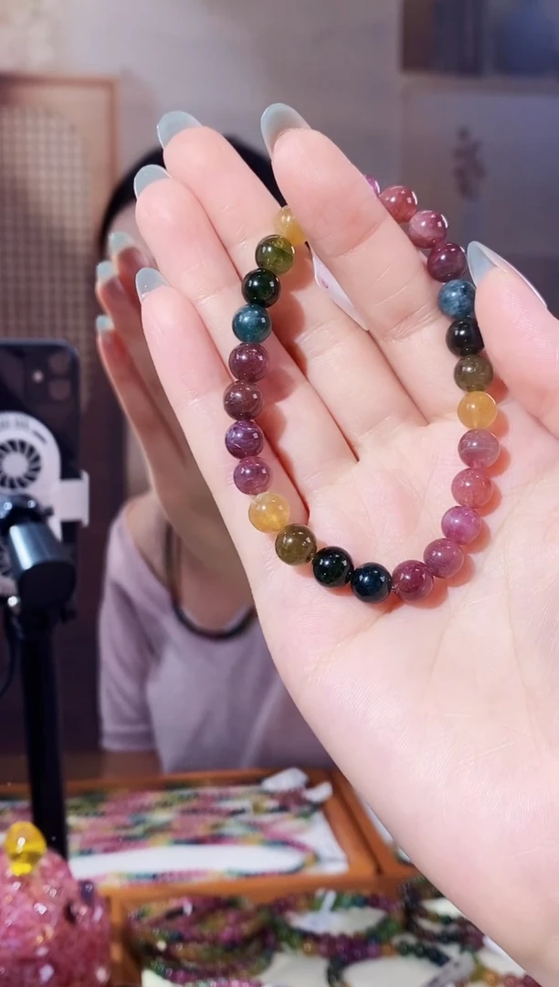 未镶嵌手链碧玺单圈颜色微差