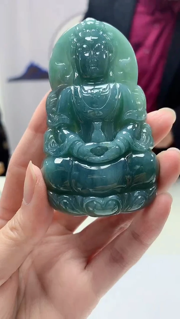 【闪购商品】定制翡翠未镶嵌4969zm-毛货挂件观音144