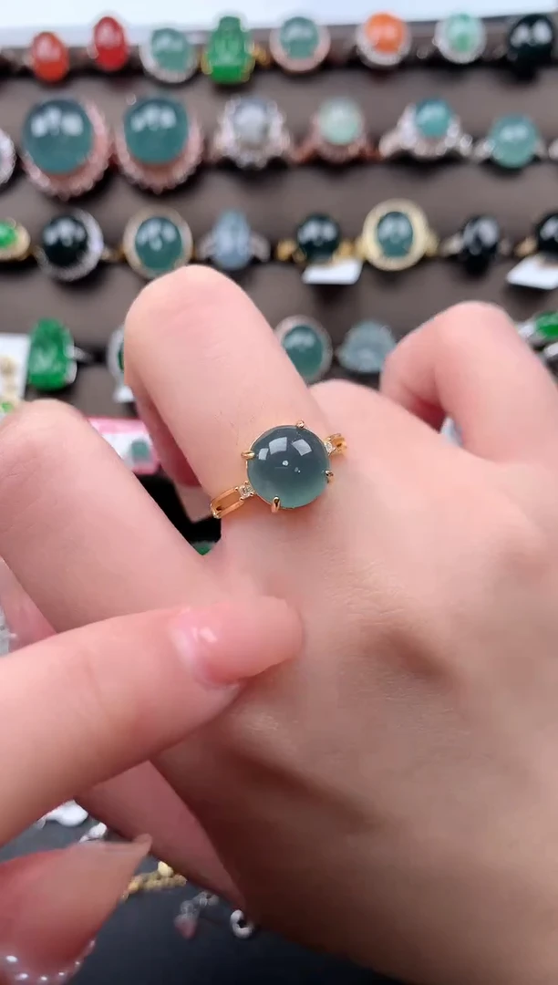 【闪购商品】翡翠戒指银S925镶嵌52141