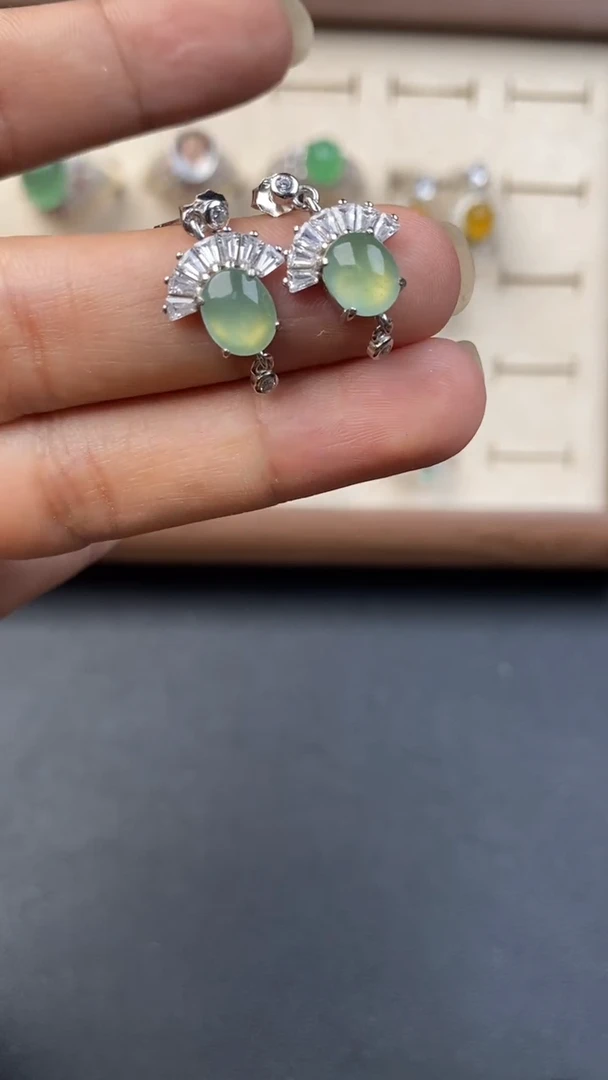 翡翠戒指银S925镶嵌58698