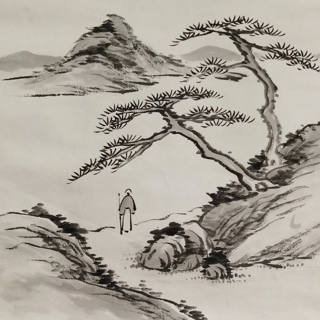 【辽拍】V240611-1-29《山水》（1.1平尺）纸本镜片 ws18