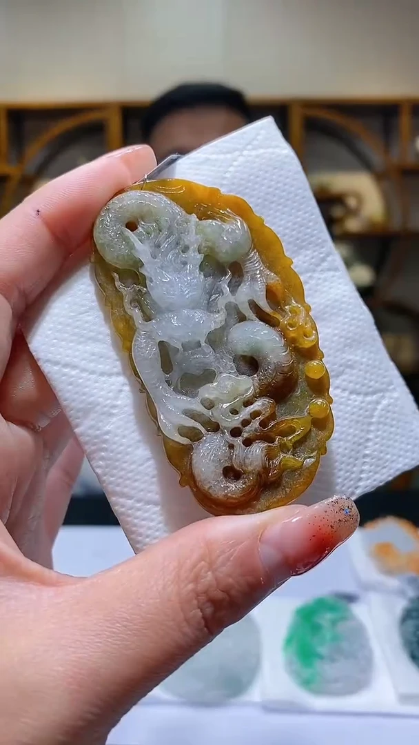 【闪购商品】定制翡翠未镶嵌36/0118/W发起一件/龙行天下