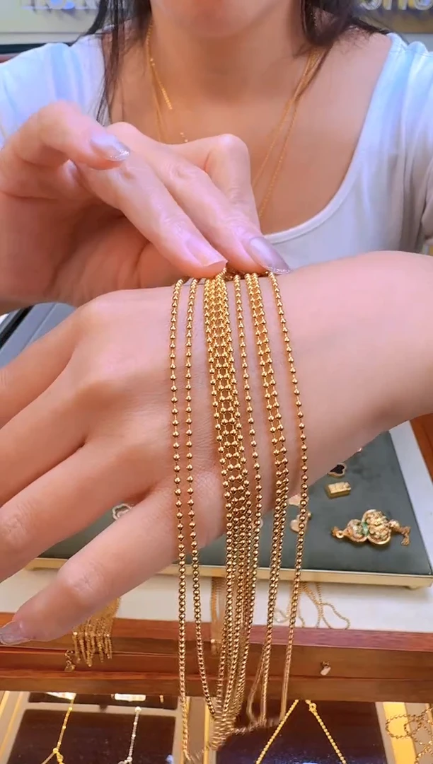 45cm2.0mm爱心抽拉光面珠珠链3.80g（多样性发货）