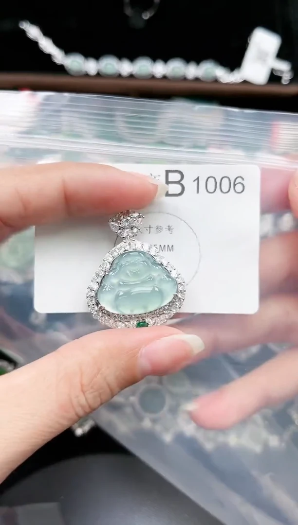 【闪购商品】翡翠颈饰未镶嵌赠皮绳1006