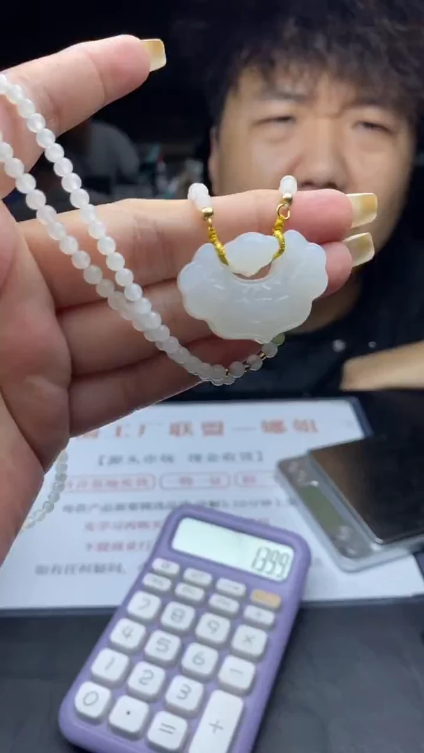 项链银S925镶嵌和田玉多样性发其一-项链-X3123