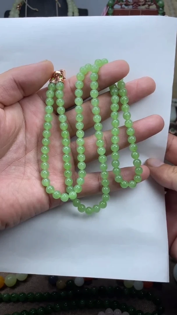颈饰未镶嵌和田玉和田玉碧玉108颗卡6