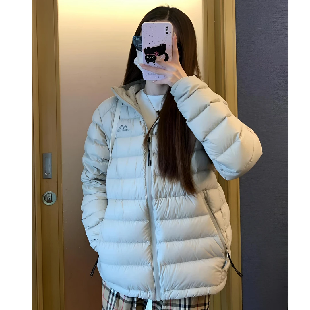 韩版排骨棉服女2025新款轻薄修身短款加厚显瘦运动连帽外套潮棉衣