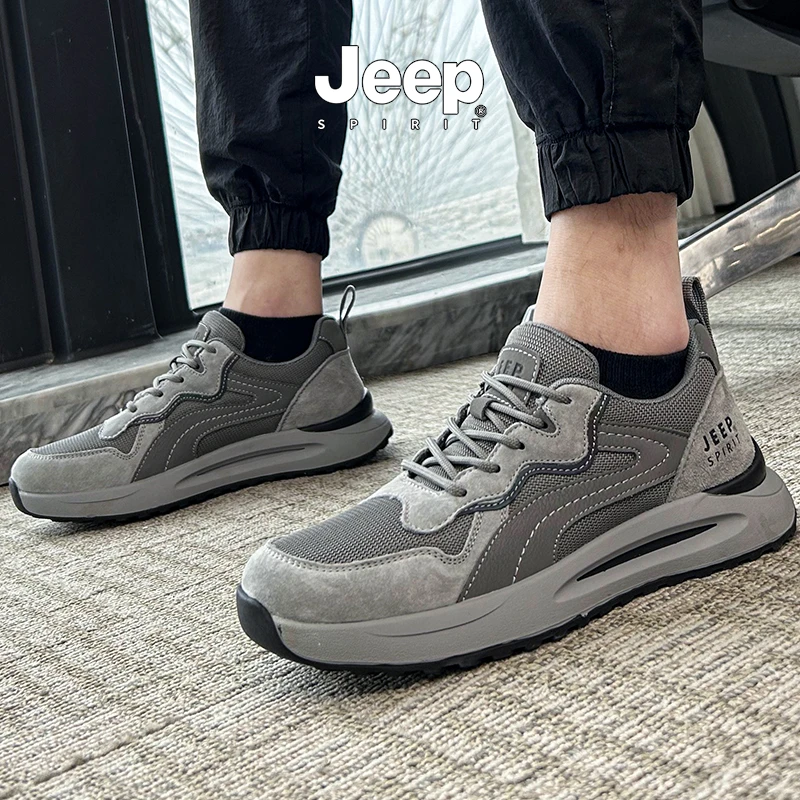 JEEPSPIRIT吉普男鞋2025春夏新品耐磨减震徒步复古休闲跑步运动鞋