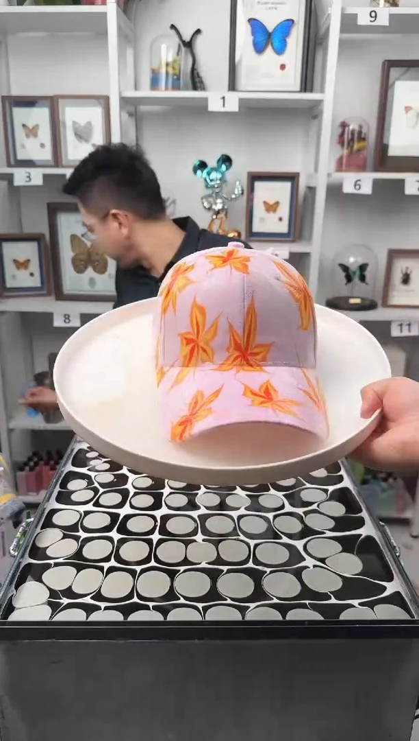 纯棉成人款枫叶水拓帽