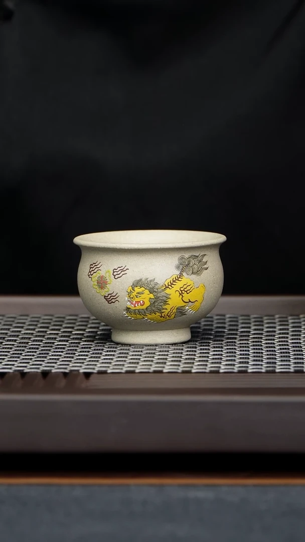 茶杯段泥炉式杯原矿零添加羊脂白玉全手工制作128毫升