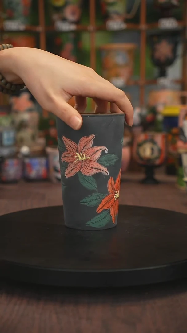 紫砂油画手绘釉下彩