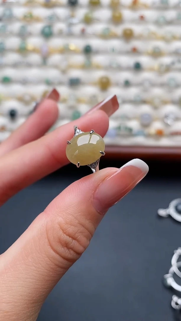 银S925镶嵌戒指翡翠111111+1