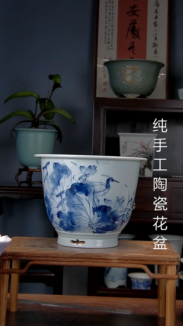 一*景德镇手工陶瓷花盆