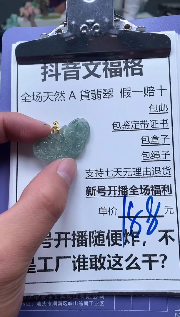 翡翠未镶嵌颈饰天然A货翡翠招财玉一物一拍