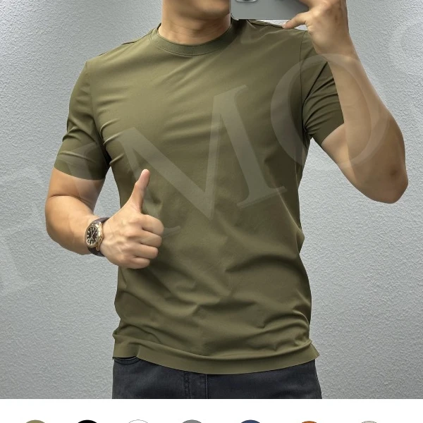 春季新款男士冰泉砂无痕圆领短袖抗勾丝 XC184