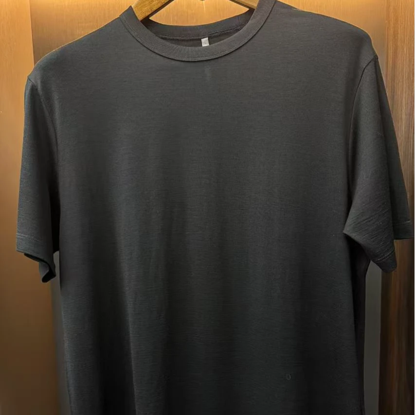 100%羊毛T恤夏季短袖常规圆领