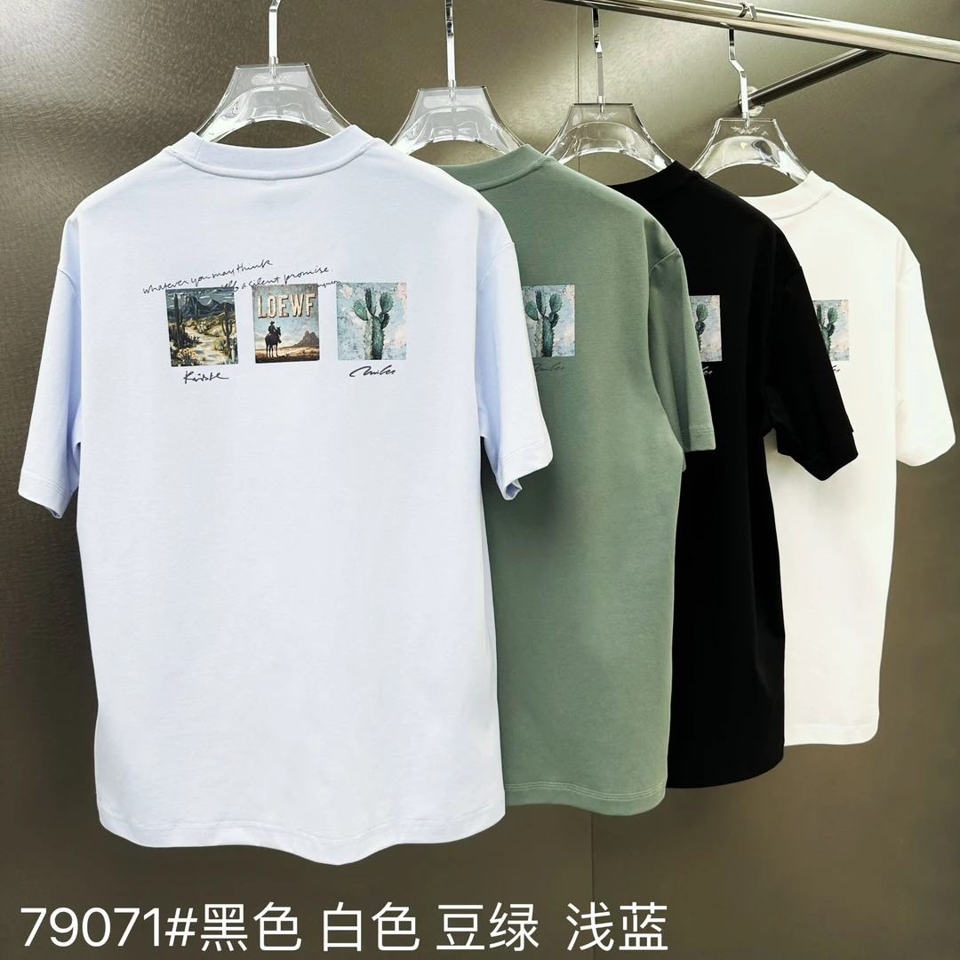 2025年新款简约潮牌9071圆领T恤男士字母潮流痞帅短袖