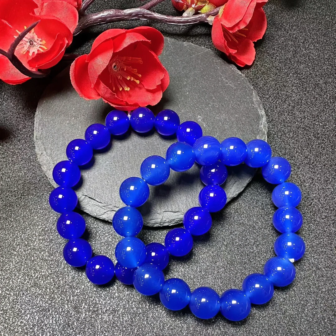 S1519【福嘟嘟】苍天之瞳玛瑙蓝手串-送礼佳品-多样性发货发一件