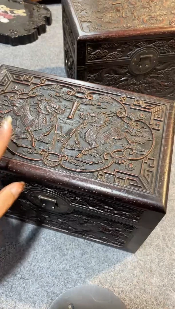 木紫檀拆件雕刻板以直播间实物为准微瑕老物件