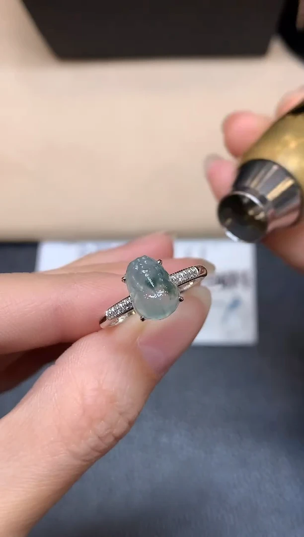 18K金镶嵌戒指翡翠【48小时鉴赏期】貔貅【无服务费