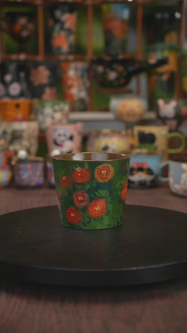 紫砂油画手绘釉下彩