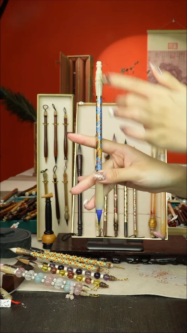 125号闪孤品高货毛笔链接 清水试笔 蘸墨不退