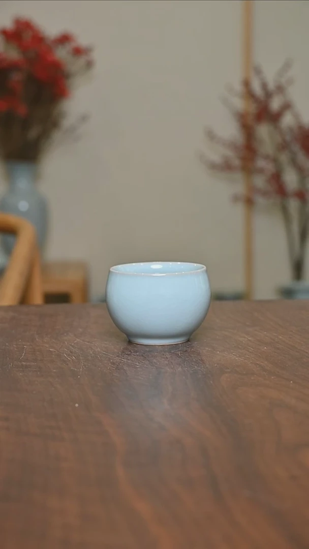 【闪购商品】其他微瑕天青釉朱家汝窑款手拉杯