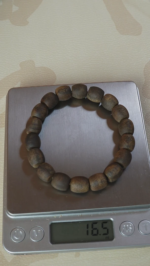 沉香手串铭*海南莺歌绿棋楠卡11单圈圆珠