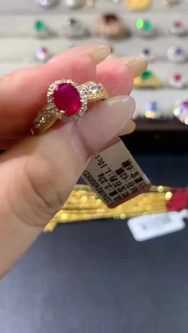 18K金镶嵌戒指|红宝石W467|11800
