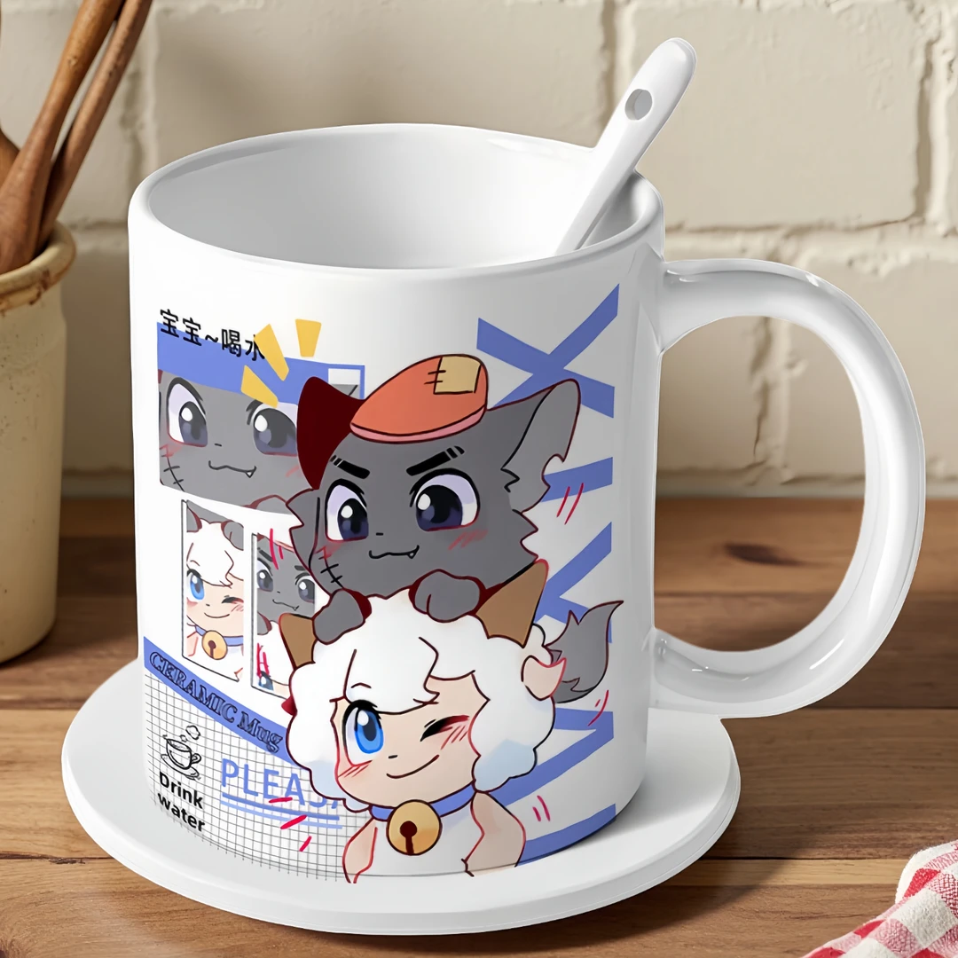 懒洋洋灰太狼喜羊羊耐高温情侣水杯宿舍水杯洗漱杯早餐杯学生专用