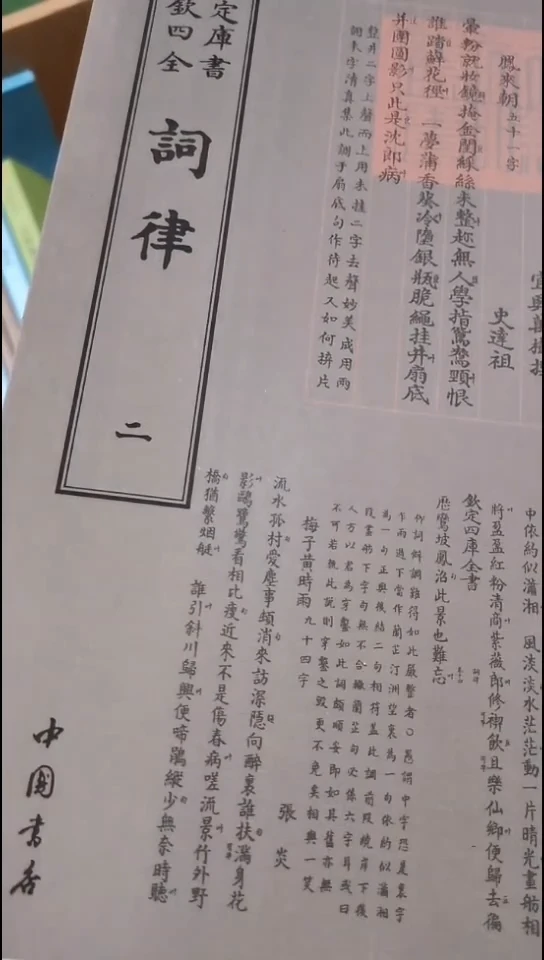 瑕疵四库词律   第二本
